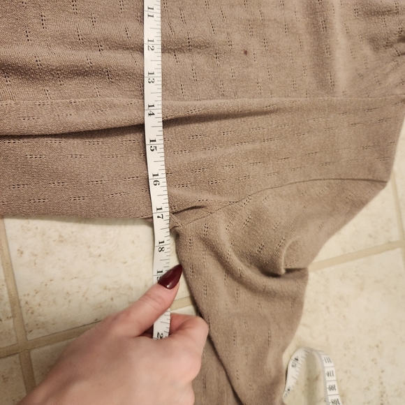 Womens Y2k Beige Brown Open Cardigan H.I.P Size M #Q379 - Picture 5 of 6